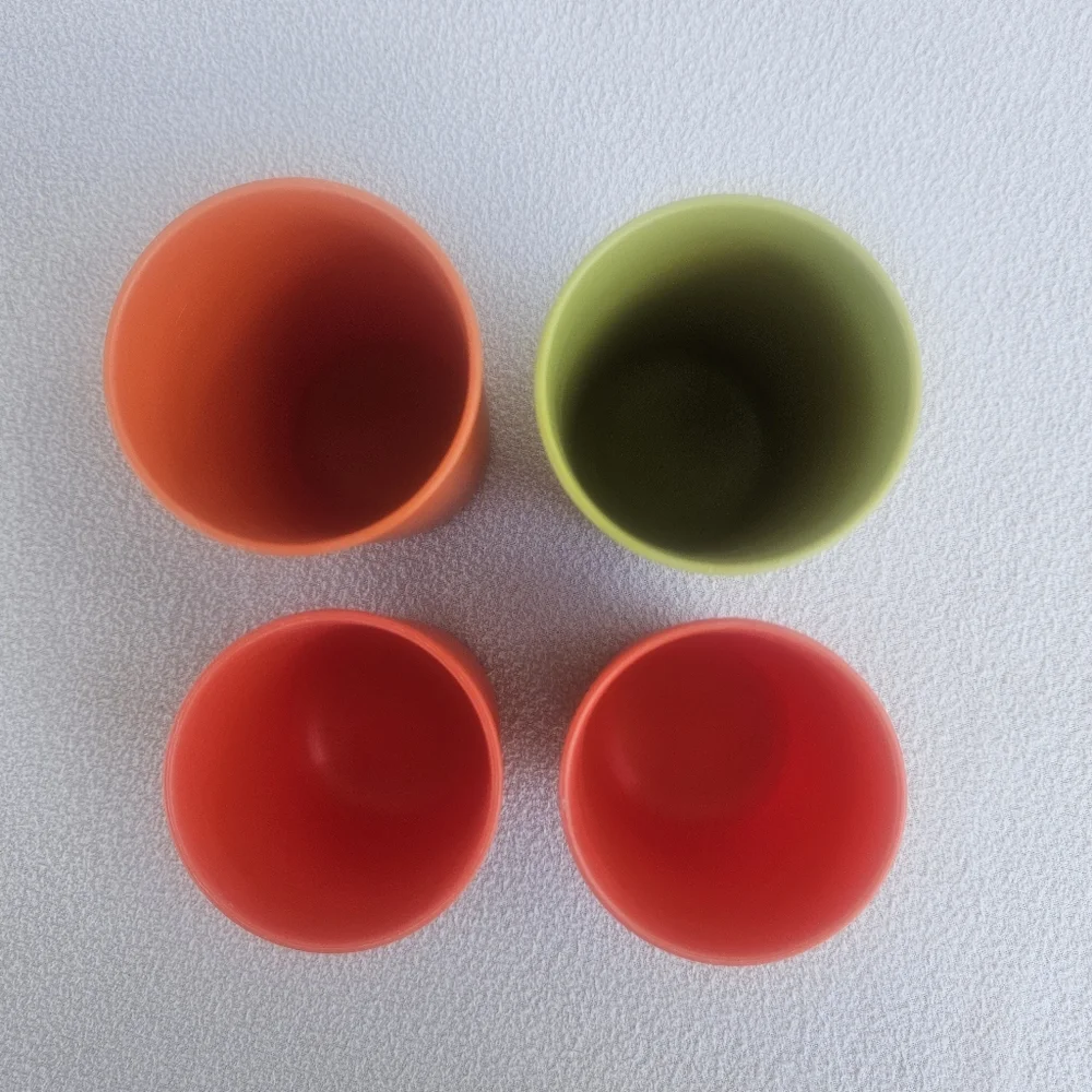 Tupperware 8oz 6oz Tumblers Plastic Cups Avocado Green Orange 1320 Set of 4